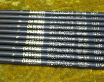 Lot of 10 Vintage Design Spectracolor Pencils Warm Gray Very Light #1452 OOP / Hard to Find Grey