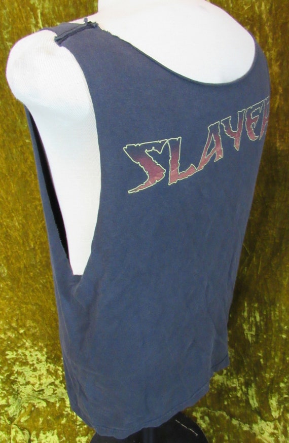 Vintage 2000 Slayer T-Shirt Cutoff Tanktop Size M… - image 3