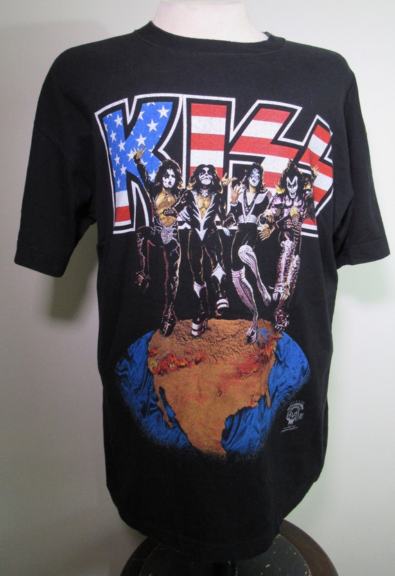 Vintage 1996 90's Kiss Alive / Worldwide T-Shirt S