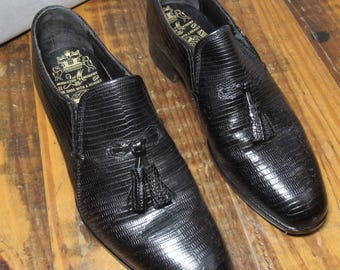 Vintage Johnston + Murphy Aristocraft Black Leather Dress Shoes Loafers 8 B/AA