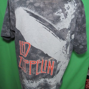 Y2K Liquid Blue Led Zeppelin Tye Dye T-Shirt Size XL image 1