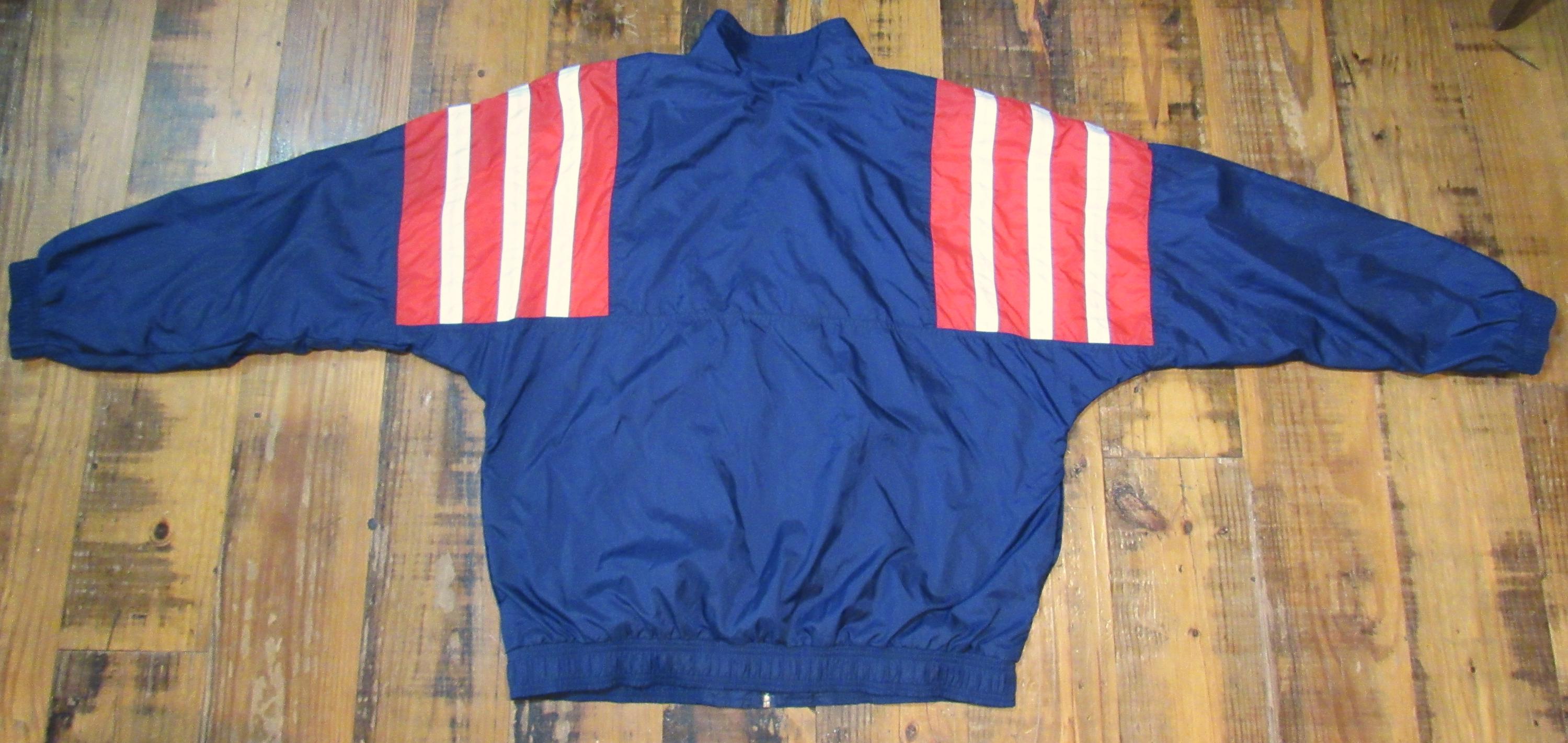 Vintage 80's / 90's Adidas Red / Blue / White Nylon Track Jacket