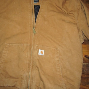 Carhartt J130-M J130 Brun Canvasjacka med Huva, Loosefit, Herr, XL, Quiltfodrad bild 2
