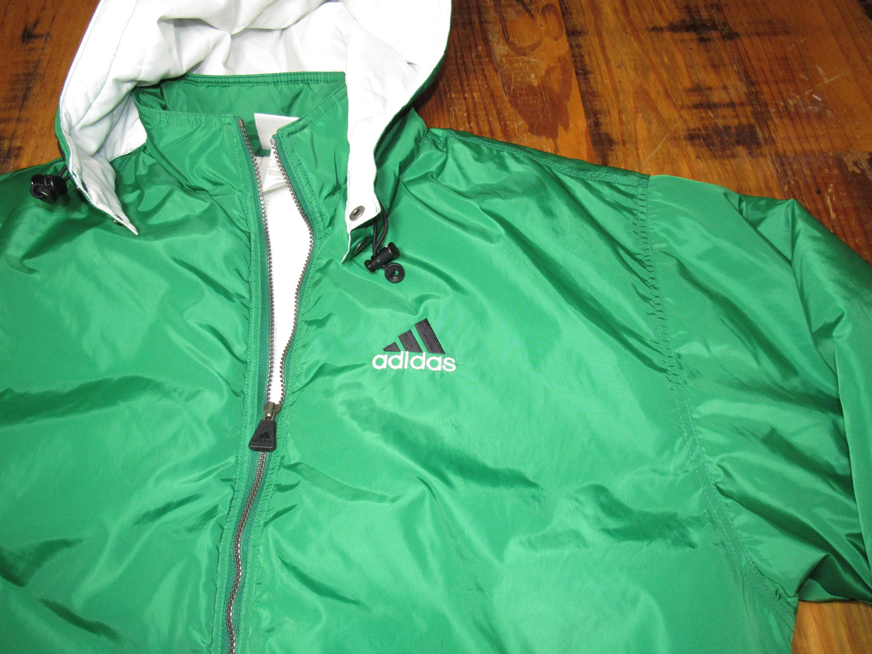 Vintage 90's Green Adidas Winter Jacket Parka Soccer Men's XL
