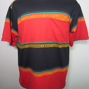 Vintage Hang Ten T-Shirt Size XL Surf Beach Pocket T Multicolor Striped