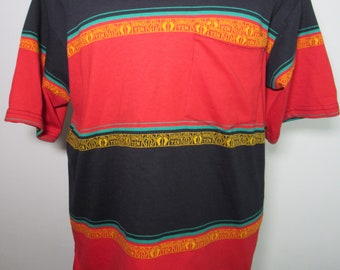 Vintage Hang Ten T-Shirt Größe XL Surf Strand Tasche T Multicolor gestreift