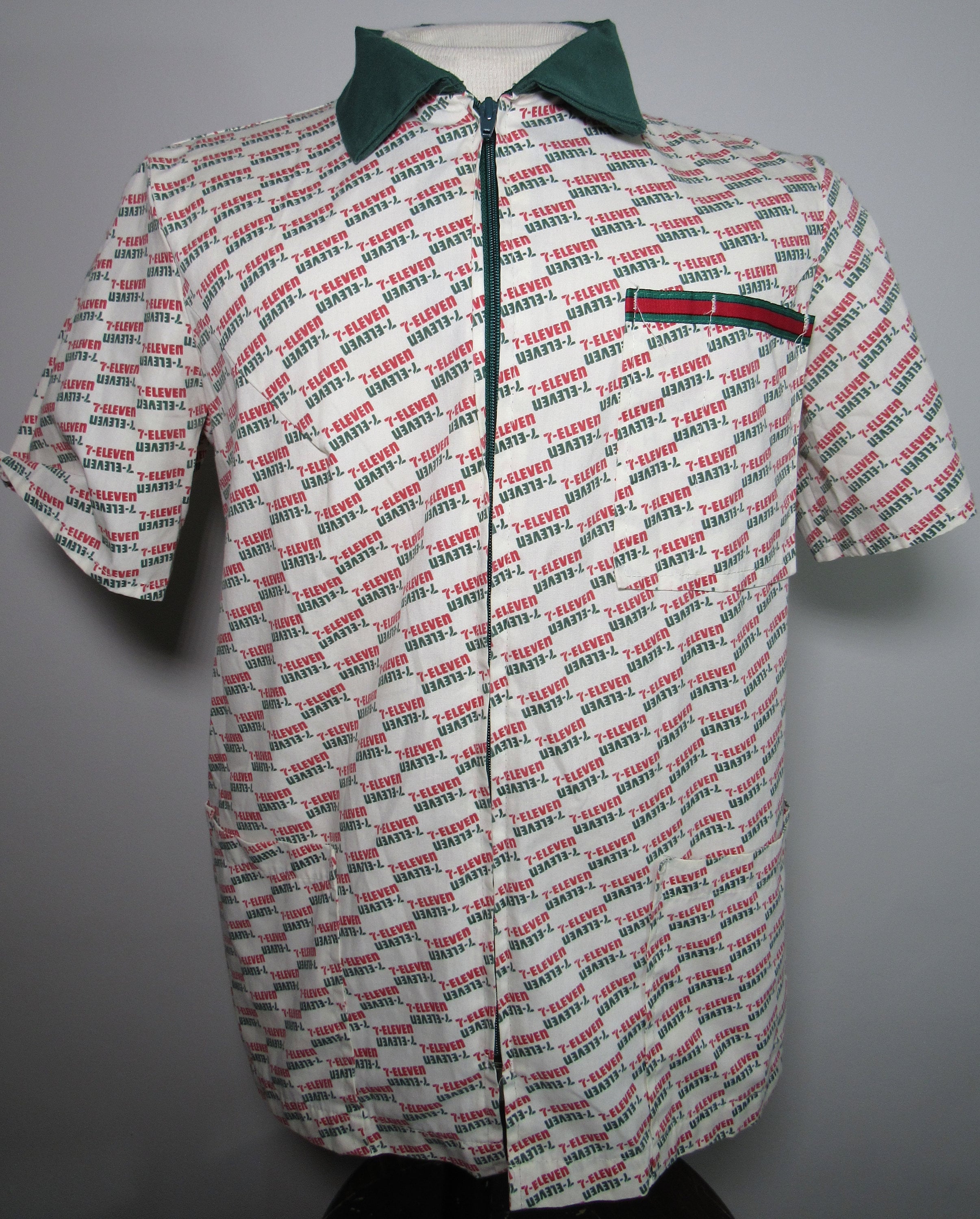 Vintage 80's 7-eleven 7-11 All Over Print Employee Uniform