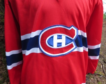 Vintage Montreal Canadiens CCM Red NHL Hockey Jersey Blank Size XL Made in Canada