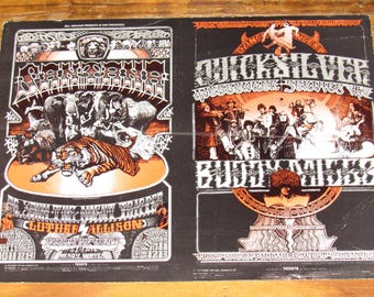 Vintage 70's 1970 Santana Bill Graham Fillmore Concert Flyer Handbill Mailer