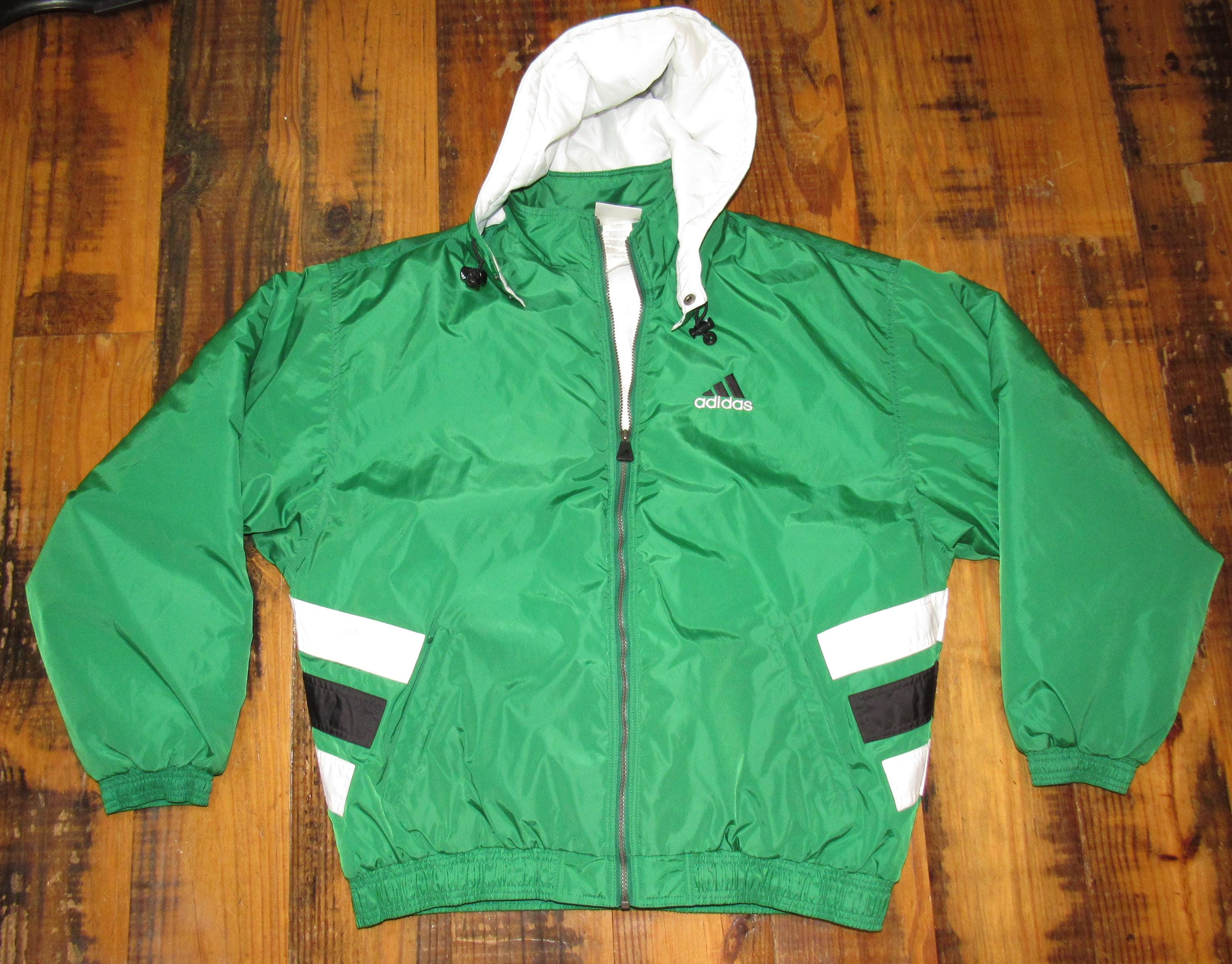 Vintage 90's Green Adidas Winter Jacket Parka Soccer Men's XL