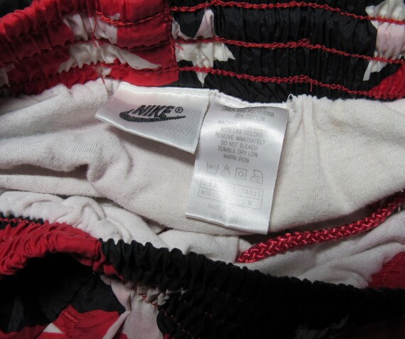 Vintage Y2K Nike Nylon Shorts Black / White / Red… - image 4