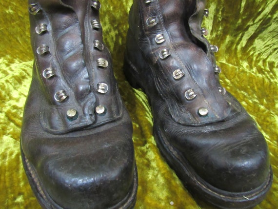 Vintage 40's 50's French Leather Hiking Boots Fab… - image 2