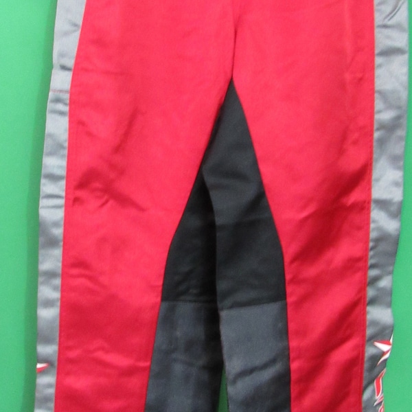 Vintage 90's LBZ Racing Motocross / Dirtbike Riding Pants 28 x 30 1/2 Red /Black / Silver