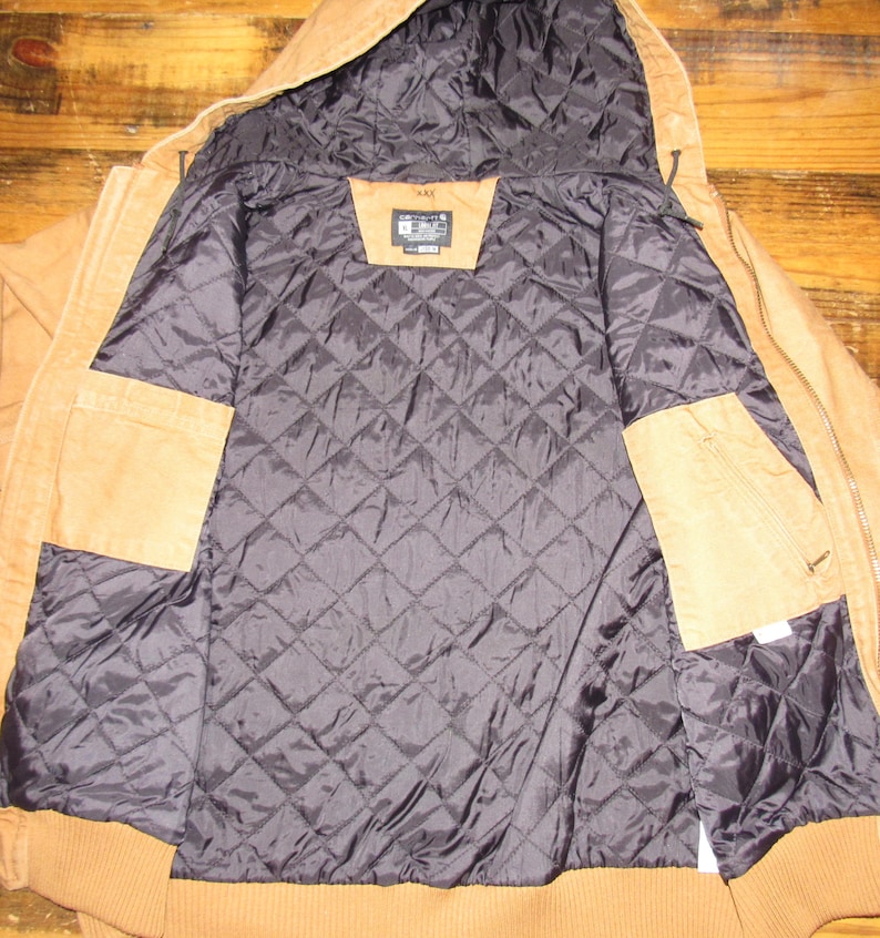 Carhartt J130-M J130 Brun Canvasjacka med Huva, Loosefit, Herr, XL, Quiltfodrad bild 4