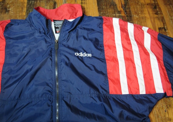 Vintage 80's / 90's Adidas Red / Blue / White Nylon Track Jacket