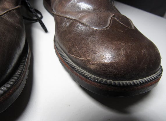 Vintage Monofinn Olof Daughters Knee High Brown Leather Boots Women's 5.5 5 1/2 View 5