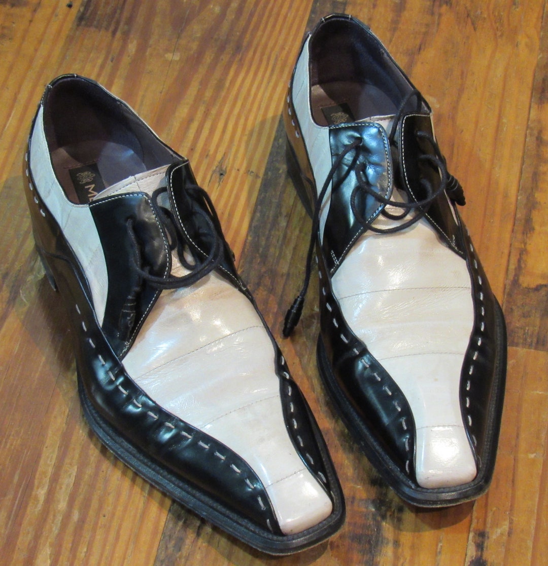 Mezlan Braided Straight Tip Shoes, Size 9M Men's 27.0cm unclear black type Vintage Second Hand