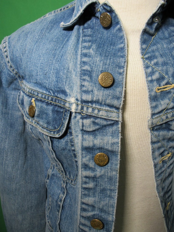 Lee 101-J Union made サイズ38 70's 中期 オリジナル ビンテージ 当時物 インディゴ残り濃 ワンウォッシュ Vintage Lee 101-J union made Sanforized Denim Jacket \u2013 The Era NYC
