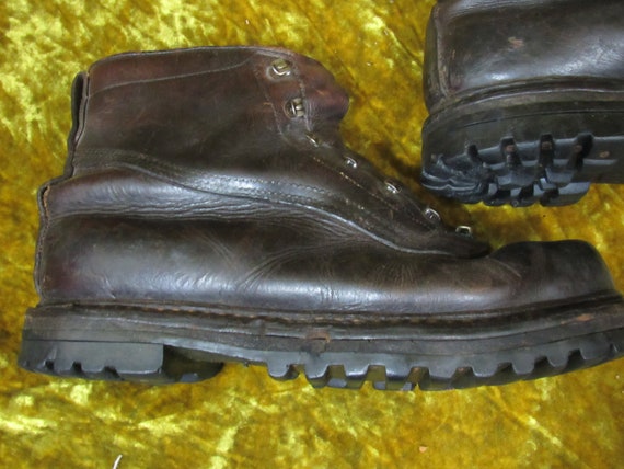 Vintage 40's 50's French Leather Hiking Boots Fab… - image 4