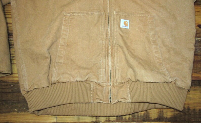 Carhartt J130-M J130 Brun Canvasjacka med Huva, Loosefit, Herr, XL, Quiltfodrad bild 3