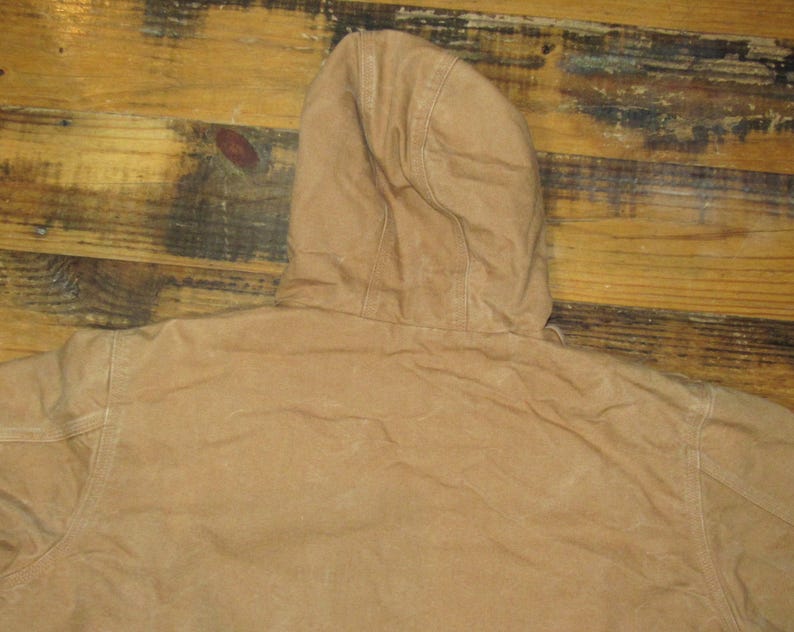 Carhartt J130-M J130 Brun Canvasjacka med Huva, Loosefit, Herr, XL, Quiltfodrad bild 6