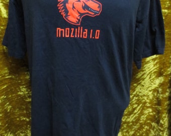 Vintage Y2K 2002 Mozilla 1.0 Web Browser T-Shirt Size Large Pre Firefox Dinosaur Logo Tech Geek Computing