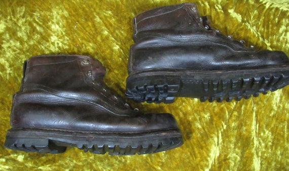 Vintage 40's 50's French Leather Hiking Boots Fab… - image 3