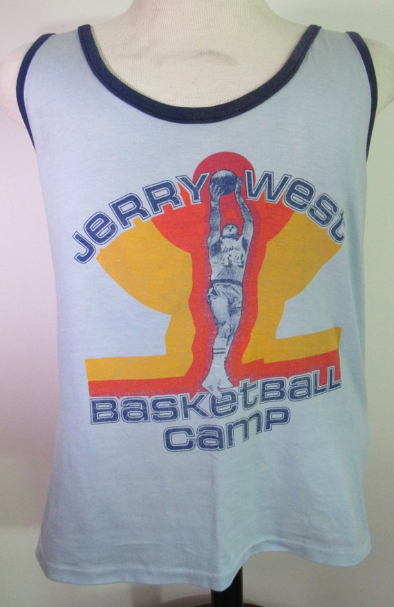 Vintage 80's Jerry West Basketball Camp Tank Top J
