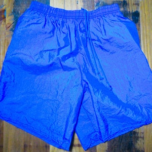 Vintage Y2K Cobblestones Blue Nylon Satin Gym / Running / Jogging / Athletic / Soccer Shorts Size Medium NOS Lightweight