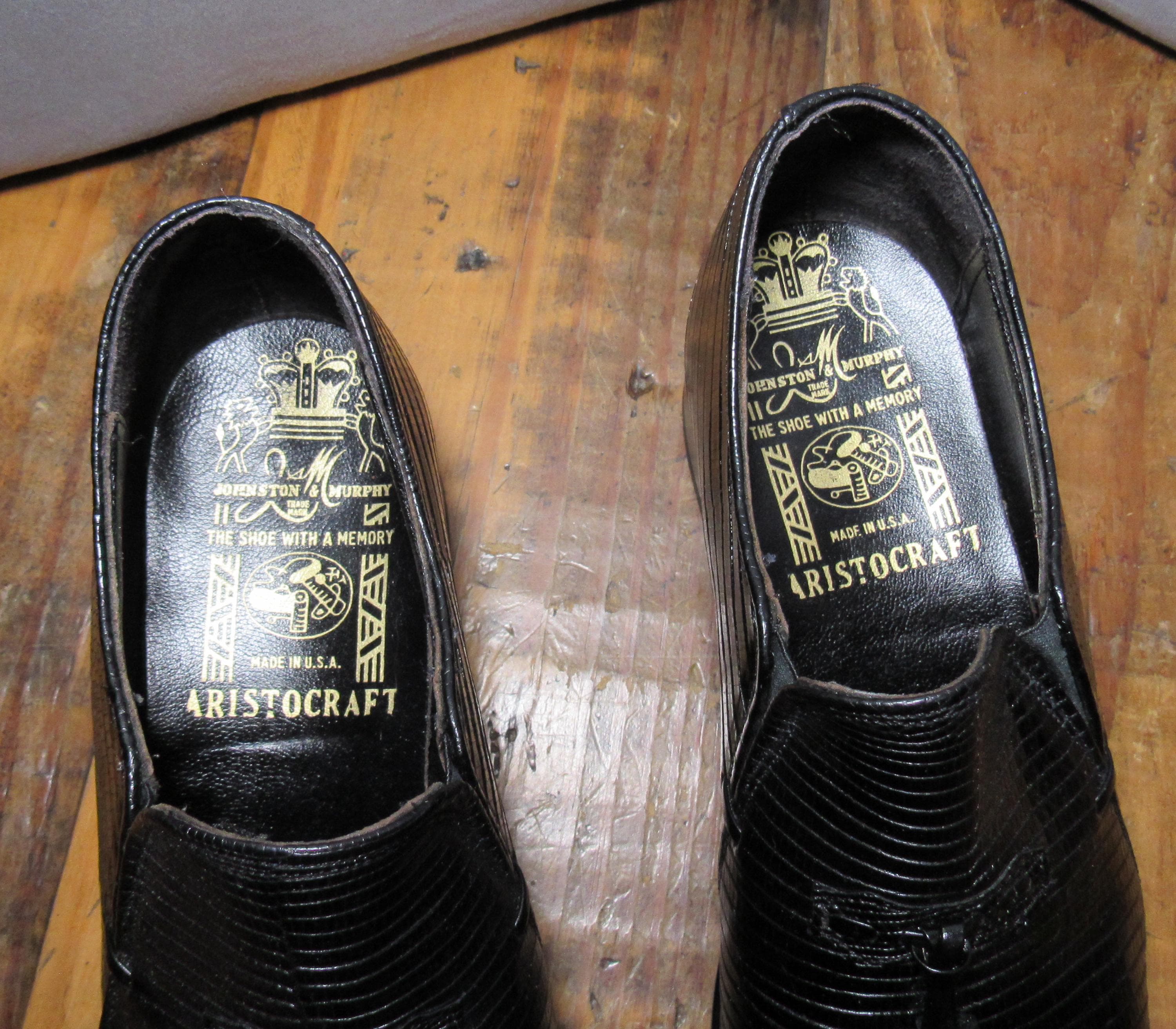 Vintage Johnston + Murphy Aristocraft Black Leather Dress Shoes