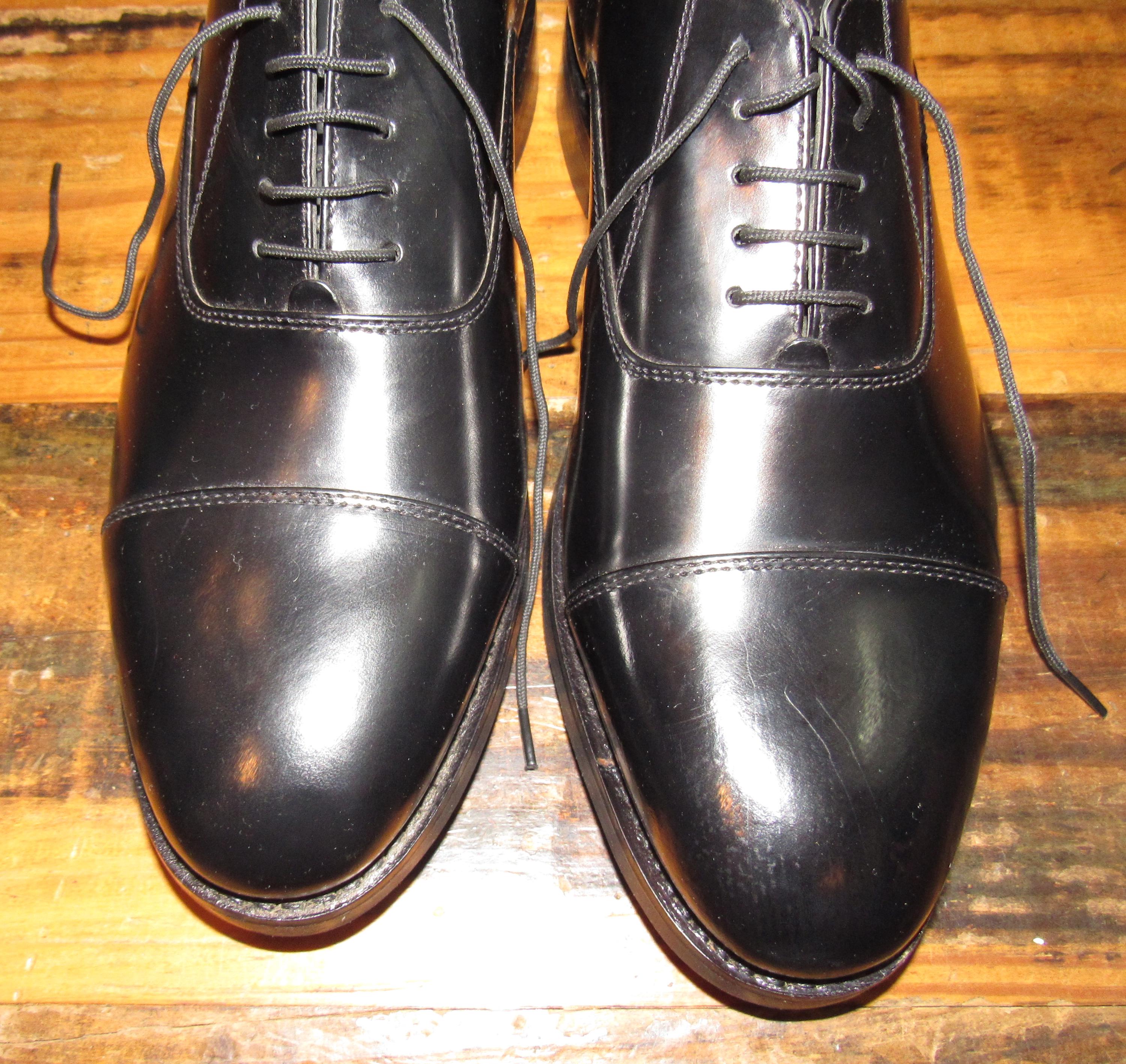 Samuel Windsor Black Leather Oxfords Dress Shoes Men display picture 3