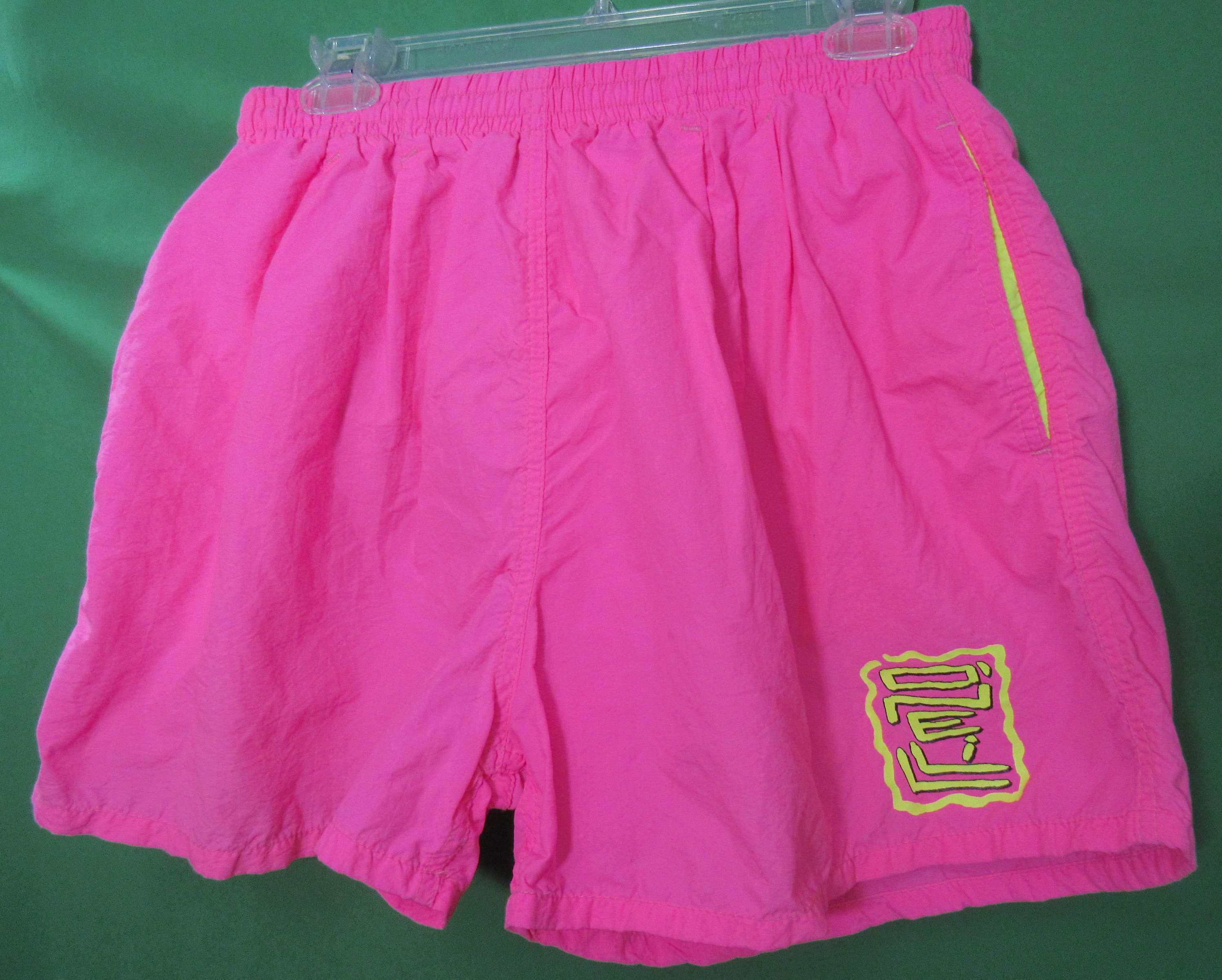 Bralet and Shorts Two Piece Co-ord Set in Neon Pink Crinkle