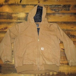 Carhartt J130-M J130 Brun Canvasjacka med Huva, Loosefit, Herr, XL, Quiltfodrad bild 1