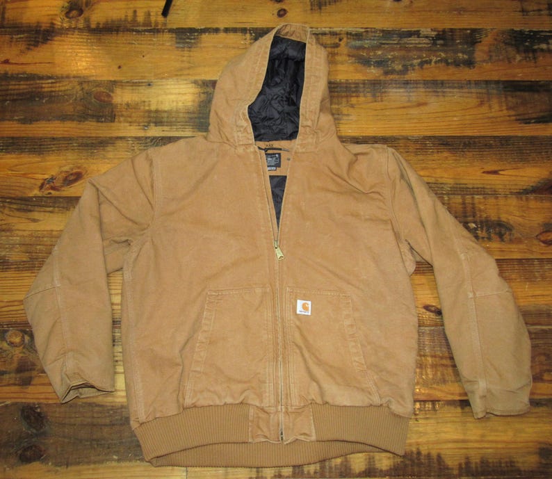 Carhartt J130-M J130 Brun Canvasjacka med Huva, Loosefit, Herr, XL, Quiltfodrad bild 1