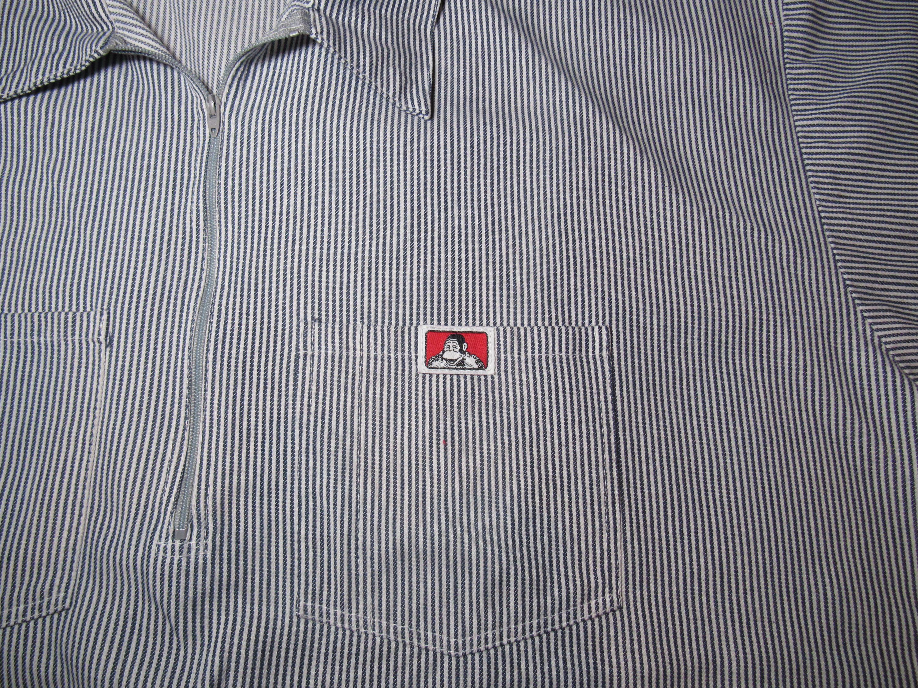 Vintage Ben Davis 1/2 Zip Hickory / Railroad Striped Work Shirt