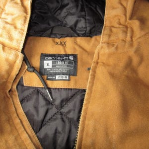 Carhartt J130-M J130 Brun Canvasjacka med Huva, Loosefit, Herr, XL, Quiltfodrad bild 7