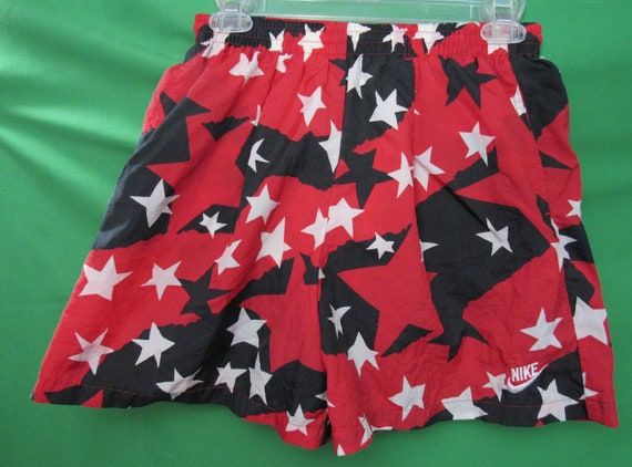 Vintage Y2K Nike Nylon Shorts Black / White / Red… - image 1