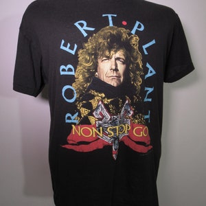 Vintage 80&#39;s 1988 Robert Plant Non Stop Go Tour T-Shirt Size XL Led Zeppelin