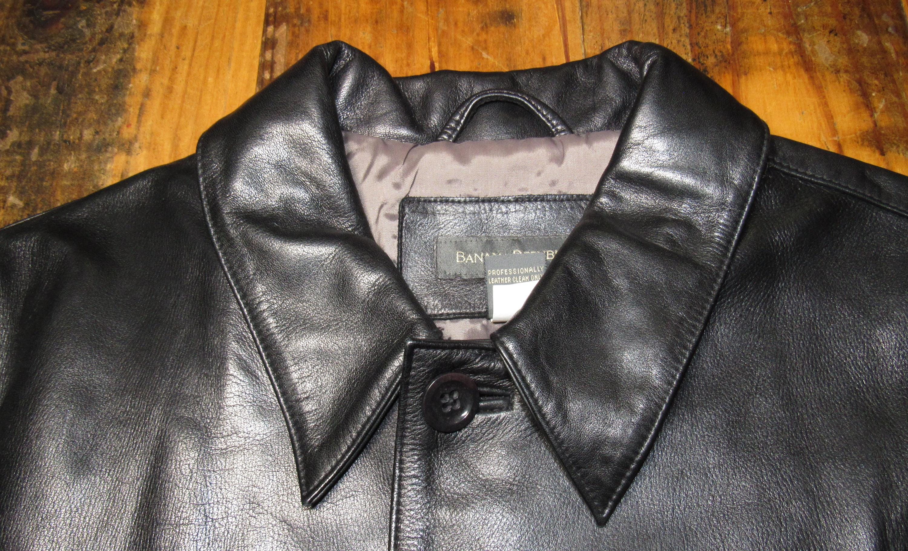 Vintage 90's Y2K 1999 Banana Republic Long Leather Coat Women's