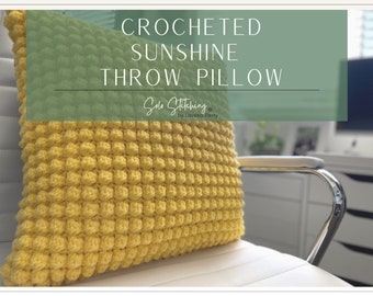 Crocheted Sunshine Throw Pillow