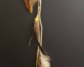 Feather & Upcycled Jewelry Decorative Boho Hair Clip Adornment Accessory