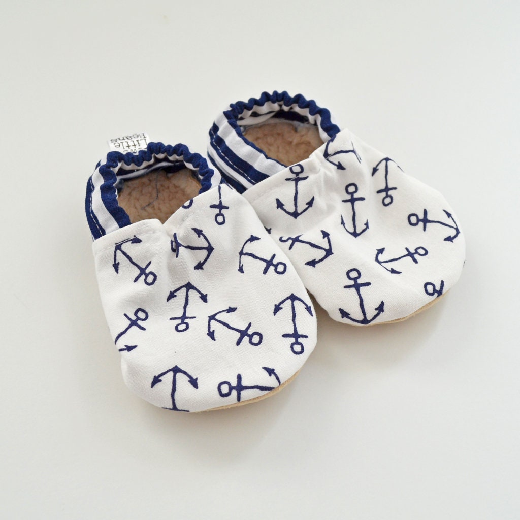 Nautical Baby Booties Nautical Baby Clothes Soft Soled Etsy