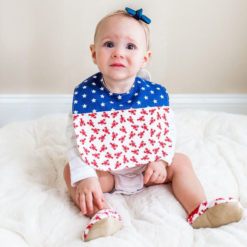 Lobster Baby booties, Maine baby gift, baby moccs, nautical baby outfit, toddler soft soled shoes, Lobster baby clothes, Maine Made baby image 3