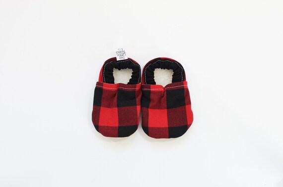 tartan baby booties
