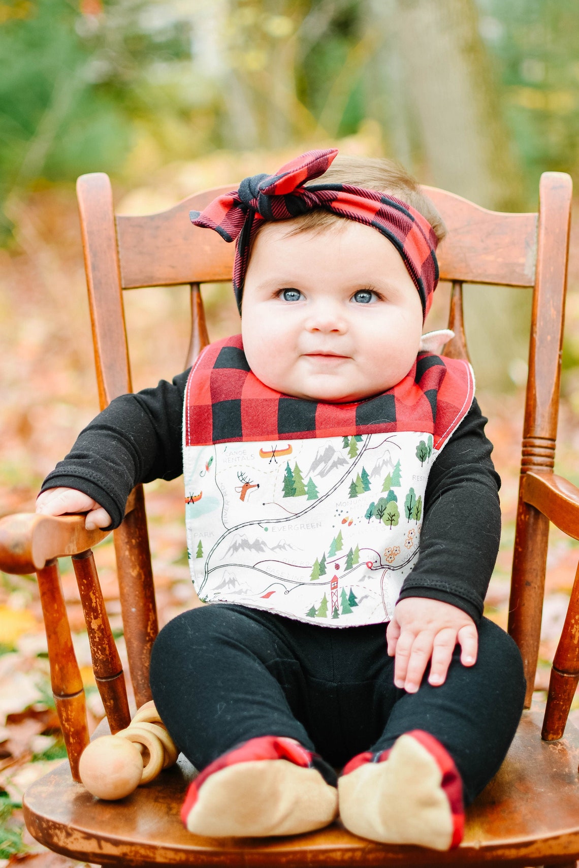 Buffalo Plaid Baby Clothing Baby Bib Woodland Baby Clothing Etsy