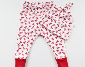 Lobster Baby Leggings, Maine Baby Clothes, Toddler Leggings, Nautical Baby, Kids Leggings, Boy Girl leggings, baby pants, Maine Baby