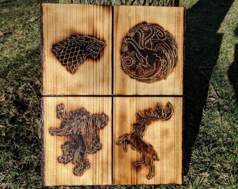 Game of Thrones Houses Wall Art House Lannister House Stark House Targaryen House Baratheon