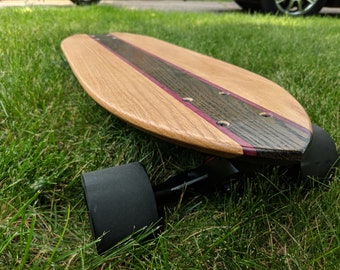 Hardwood "Little Luau" Longboard (Oak and Purpleheart) Handmade 28" x 8" x 5/8"
