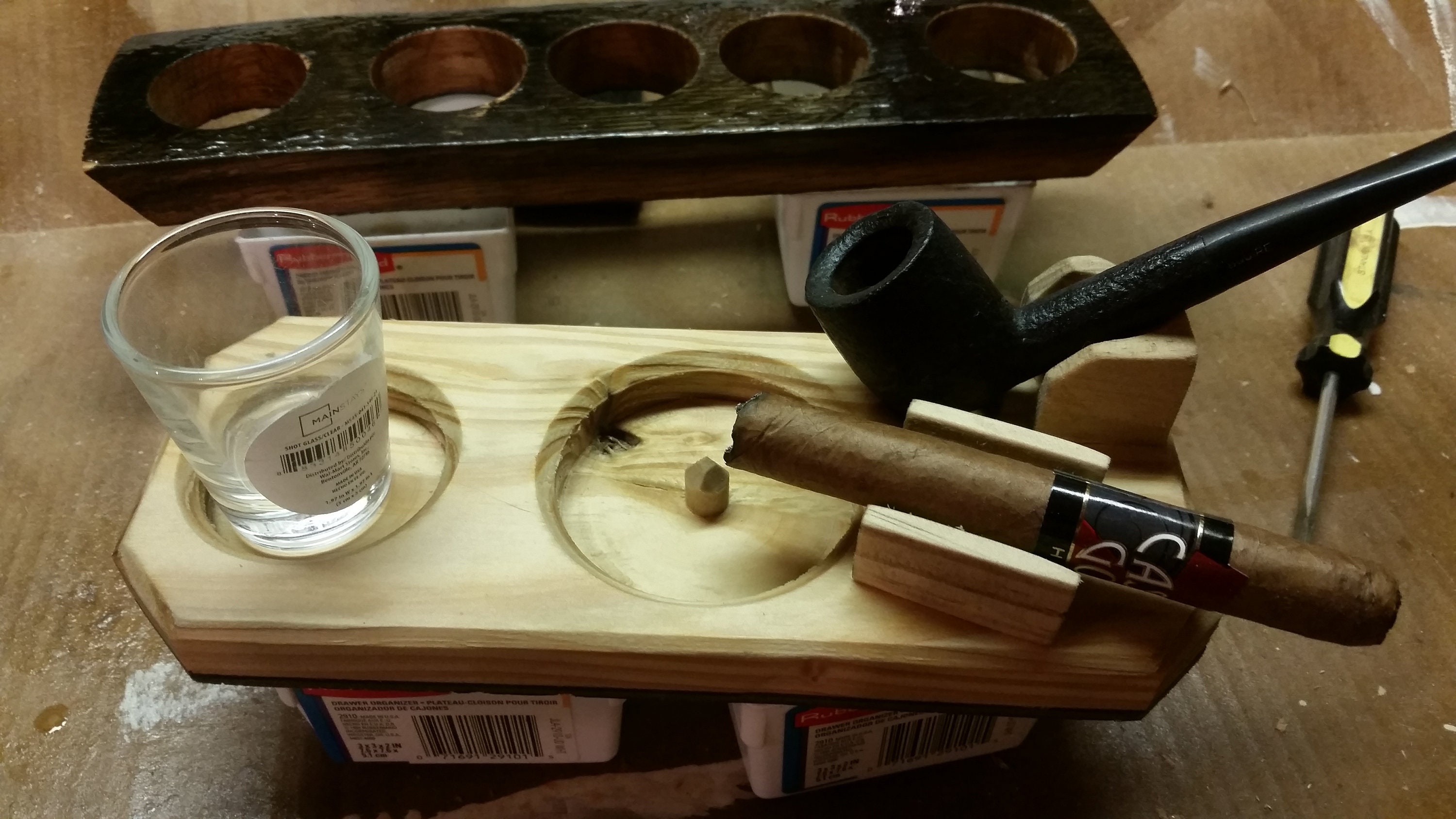 Custom Cigar Ashtray W/optional Scotch Holder Etsy