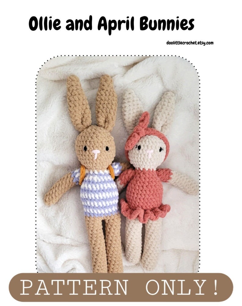 April and Ollie Bunny Crochet Pattern - Etsy